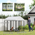 Load image into Gallery viewer, 6' x 6' x 6' Outdoor Dog Kennel, Lockable Dog Run Crate with Rotating & Adjustable Bowls, Waterproof UV-Resistant Cover, Welded Wire Steel Fence for Large Dogs, Silver