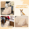 Load image into Gallery viewer, Dog Steps for Sofa, 4 Steps Dog Stairs, Pet Stairs, with Washable Plush Cover, for Small Breeds, Cats - Beige