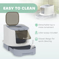 Load image into Gallery viewer, PawHut Cat Litter Box with Lid, Covered Kitty Litter Box Enclosed with Scoop, Drawer, Top Entry, Deodorizing Bags, Easy to Clean, Odor Control, Gray