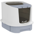 Load image into Gallery viewer, PawHut Cat Litter Box with Lid, Covered Kitty Litter Box Enclosed with Scoop, Drawer, Top Entry, Deodorizing Bags, Easy to Clean, Odor Control, Gray