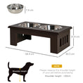 Load image into Gallery viewer, Raised Dog Bowl Feeding Bowls with Stand for Medium Dogs Elevated Pet Bowls Water Food Feeder 58L x 31W x 25H cm - Brown