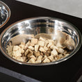 Load image into Gallery viewer, Raised Dog Bowl Feeding Bowls with Stand for Medium Dogs Elevated Pet Bowls Water Food Feeder 58L x 31W x 25H cm - Brown