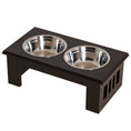 Load image into Gallery viewer, Raised Dog Bowl Feeding Bowls with Stand for Medium Dogs Elevated Pet Bowls Water Food Feeder 58L x 31W x 25H cm - Brown