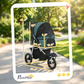 Load image into Gallery viewer, Dog Stroller for Small Dogs, 3 Wheel Foldable Pet Stroller with 12" Rubber Wheels, Mesh Window, One-Foot Brake, Storage Basket and Cup Holder, Up to 22 LBS, Dark Green