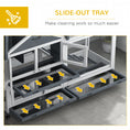 Load image into Gallery viewer, PawHut 65" Wooden Rabbit Hutch, Guinea Pig hutch, Pet Playpen with Openable Roof, Bunny House Enclosure with Wheels, Storage Box, Slide-out Tray, Ramp for Small Animals, Gray