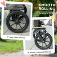 Load image into Gallery viewer, Dog Stroller, Easy Folding Pet Stroller for Large Dogs, Puppy Pram Pet Pushchair with 4 Big Wheels, Shock-Absorbing Frame, Safety Leashes, Brakes, Dark Grey