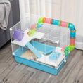 Load image into Gallery viewer, Hamster Cage, Small Animal House, 3-Level Guinea Pig Cage Gerbil Haven, Tunnel Tube System, with Water Bottle, Exercise Wheel, Food Dish, Ramps, Light Blue