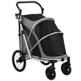 Load image into Gallery viewer, Dog Stroller, Pet Stroller for Small and Medium Dogs, Foldable Puppy Pram Pet Pushchair with 2 Big Wheels, Shock-Absorbing Frame, Seat Leashes, Brakes, Maximum Load 20 kg, Grey