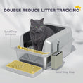 Load image into Gallery viewer, PawHut XL Stainless Steel Litter Box, Metal Litter Box High Sided, Anti-Urine Leakage, Non-Sticky, Cat Litter Box with Metal Scoop & Scoop Holder, 24" x 16" x 11", Light Gray