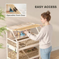 Load image into Gallery viewer, Wooden Hamster Cage, 3 Tier Small Animal Cage with Detachable Lower Floor, Storage Shelf, Hut, Seesaw, Exercise Wheel, Ramps, Hamster Habitat for Dwarf, Gerbil, 31.5" x 21" x 46"