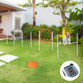 Load image into Gallery viewer, Dog Agility Training Equipment with Disc, Whistle, Weaves Poles, Adjustable Jumping Poles, Food Bag, 5 Pieces Dog Obstacle Course with Carry Bag, Multicoloured