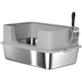 Load image into Gallery viewer, Stainless Steel Cat Litter Box, XL High Sided Cat Litter Box with Scoop, Anti Leakage & Easy to Clean, Pet Toilet for Big Kittens, 24" x 16" x 12", Grey