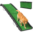 Load image into Gallery viewer, Folding Dog Ramp for Car, Truck, SUV, 61 Inches Portable Pet Ramp with Grass Surface, Non Slip with Raised Side Rails
