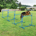 Load image into Gallery viewer, PawHut 4 Piece Dog Agility Training Equipment for Dog Agility Course with Adjustable Height Jump Bars, Included Carry Bag, & Displacing Top Bar, Blue