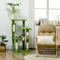 Load image into Gallery viewer, 142cm Cat Tree for Indoor Cats, Cat Tower with Scratching Posts, Scratch Board, Hammock, Toy Balls, Multi-level Platforms, Green