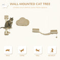 Load image into Gallery viewer, 3Pcs Cat Wall Shelf with Scratching Post, Cat Wall Shelves for Relaxing, Climbing, Cat Wall With Soft Ladder and Play Balls, Beige