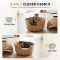 Load image into Gallery viewer, Hidden Cat Litter Box Plant Furniture Enclosure with Faux Plant & Stainless Steel Tray, Decorative Rattan Planter Cat Bed, Odor Control Filter & Real Stones, for Bedroom, Living Room, Corner