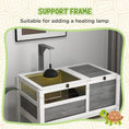 Load image into Gallery viewer, PawHut Tortoise Habitat with Shelf Storage, Tortoise Enclosure with Weather Protection, Tortoise Gift Accessory, Reptile Enclosure with Tray, Light Support Frame, Light Gray