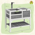 Load image into Gallery viewer, PawHut Tortoise Habitat with Shelf Storage, Tortoise Enclosure with Weather Protection, Tortoise Gift Accessory, Reptile Enclosure with Tray, Light Support Frame, Light Gray