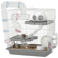 Load image into Gallery viewer, 3-Tier Hamster Cage, Portable Gerbil Cage with Exercise Wheel, Tunnel, Water Bottle, Food Dish, Hut, Ramp, for Dwarf Hamsters, Mouse, 17.7" x 11.8" x 17.7", Grey