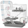 Load image into Gallery viewer, 3-Tier Hamster Cage, Portable Gerbil Cage with Exercise Wheel, Tunnel, Water Bottle, Food Dish, Hut, Ramp, for Dwarf Hamsters, Mouse, 17.7" x 11.8" x 17.7", Grey