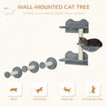 Load image into Gallery viewer, 4 Piece Cat Shelves Cat Wall Furniture Wall-Mounted Cat Tree for Indoor Cat w/ Hammock, Steps, Platforms, Scratching Post - Grey