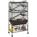 Load image into Gallery viewer, Large Hamster Cage with 7" Deep Tray, 5 Tier Rolling Gerbil Cage with Storage Shelf, Big Exercise Wheel, Tube System, Hut, Platforms, Ramps, for Syrian, Gerbil, Rat