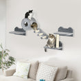 Load image into Gallery viewer, 4PCs Wall Mounted Cat Tree, Cat Wall Furniture with Platforms, Steps, Scratching Post, Perch, Cat House for Indoor Cats - Grey