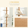 Load image into Gallery viewer, PawHut Floor-to-Ceiling Cat Tree Cat Climbing Tower with Sisal-Covered Scratching Posts Natural Cat Tree Activity Center for Kittens Cat Tower Furniture, Brown