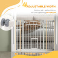 Load image into Gallery viewer, Dog Stair Gate Pet Barrier with Small Cat Door, Pressure Fit Safety Gate with Auto Closing System, Double Locking, for Hallways, 74-100 cm Openings - White