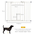 Load image into Gallery viewer, Dog Stair Gate Pet Barrier with Small Cat Door, Pressure Fit Safety Gate with Auto Closing System, Double Locking, for Hallways, 74-100 cm Openings - White