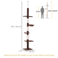 Load image into Gallery viewer, 8.5ft Cat Climbing Tree 5-Tier Kitty Activity Center Floor-to-Ceiling Cat Climber Toy with Scratching Post Play Rest Post Pet Furniture Brown