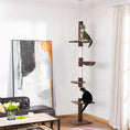 Load image into Gallery viewer, 8.5ft Cat Climbing Tree 5-Tier Kitty Activity Center Floor-to-Ceiling Cat Climber Toy with Scratching Post Play Rest Post Pet Furniture Brown