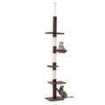 Load image into Gallery viewer, 8.5ft Cat Climbing Tree 5-Tier Kitty Activity Center Floor-to-Ceiling Cat Climber Toy with Scratching Post Play Rest Post Pet Furniture Brown