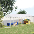 Load image into Gallery viewer, Outdoor Dog Kennel, Heavy Duty Dog Run Outdoor Fence with Waterproof Cover, Galvanized Chain Link, Secure Lock, for Large Breeds, Chickens, Ducks, 20' x 7.5' x 6.5'