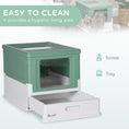Load image into Gallery viewer, Cat Litter Tray with Hood Enclosed Cat Litter Box Pet Toilet w/ Lid, Scoop, Front Entry, 47.5 x 35.5 x 36.7cm - Green