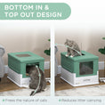 Load image into Gallery viewer, Cat Litter Tray with Hood Enclosed Cat Litter Box Pet Toilet w/ Lid, Scoop, Front Entry, 47.5 x 35.5 x 36.7cm - Green