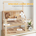 Load image into Gallery viewer, Wooden Hamster Cage, 3 Tier Small Gerbil Cage with Detachable 31cm Deep Bottom, Hut, Seesaw, Exercise Wheel, Ramps, Natural Wood Finish
