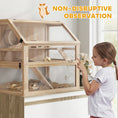 Load image into Gallery viewer, Wooden Hamster Cage, 3 Tier Small Gerbil Cage with Detachable 31cm Deep Bottom, Hut, Seesaw, Exercise Wheel, Ramps, Natural Wood Finish