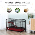 Load image into Gallery viewer, PawHut 41"L Small Animal Cage Rabbit Hutch Ferret Pet Play House with Feeder, Rolling Wheels, Platform, Ramp