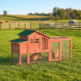 Load image into Gallery viewer, Chicken Coop with Run, Mobile Wooden Chicken House with Nesting Box, Roosting Bar, Ramp & Tray, Hen House Poultry Cage for 1-2 Hens, 74.8" L x 27.2" W x 38.2" H