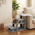 Load image into Gallery viewer, Pet Stairs, Cat Stairs with 2/3/4-Step Flexible Setup for Bed, Sofa, Pet Steps with Scratching Posts for Indoor Cats/Dogs to Climb High Bed and Couch, Gray