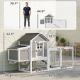 Load image into Gallery viewer, 82" Wooden Chicken Coop, Large Outdoor Hen House Poultry Hutch for 2-3 Hens, Chicken House with Nesting Box, Pull-on Tray, Waterproof Roof, Ramp and Roosting Bars for Backyard, Gray