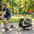 Load image into Gallery viewer, Dog Bike Trailer, 2-in-1 Dog Wagon Pet Stroller for Travel with Universal Wheel Reflectors Flag, for Small and Medium Pets, Green