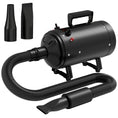 Load image into Gallery viewer, Dog Hair Dryer, 2200W Pet Grooming Hair Dryer with Adjustable Temperature & Velocity, Professional Low Noise Dog Blaster with 3 Different Nozzles, Black