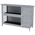 Load image into Gallery viewer, Rabbit Hutch Outdoor Guinea Pig Hutch Bunny Cage with No-Leak Trays, Divider, 136 x 50 x 93cm, Grey