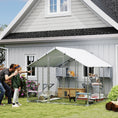 Load image into Gallery viewer, 94.5" Extra Large Catio Outdoor Cat Enclosure, Walk In Cat Cage with Waterproof Cover, 2 Resting Boxes, 7 Platforms, Metal Chicken Run Hen House Rabbit Hutch for Outside