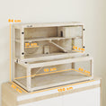 Load image into Gallery viewer, Wooden Hamster Cage, Large Gerbil Cage with Hut, Wheel, Ramps, 3 Tier Small Animal Habitat with Removable Viewing Panels, 100 x 50 x 84 cm, Natural Wood
