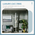 Load image into Gallery viewer, PawHut Floor to Ceiling Cat Tree with Scratching Posts, 88.5"-100.5" Adjustable Height, Cat Climbing Tower with Cloud Shape Platforms, Toy Balls, Anti-toppling Device, White