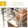 Gallery viewerに画像を読み込む, Wooden Rabbit Hutch, Elevated Guinea Pig Cage w/ Openable Roof, Ladder, Removable Tray, 90 x 53 x 87cm - Yellow